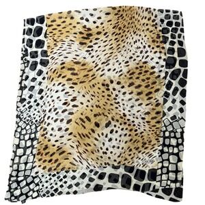 Carlisle Silk Chiffon Scarf Animal Print 27x 62